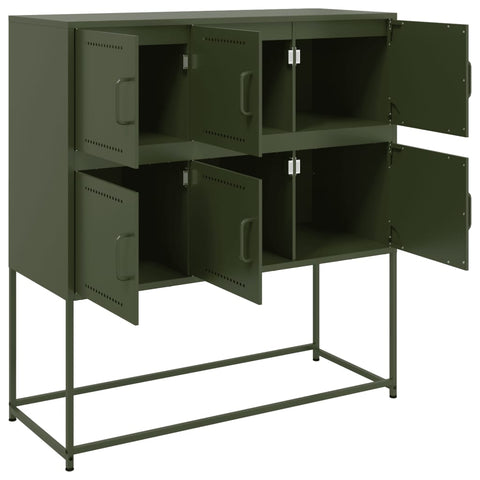 vidaXL Sideboard Olive Green 100.5x39x107 cm Steel