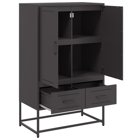 vidaXL Highboard Black 68x39x111.5 cm Steel