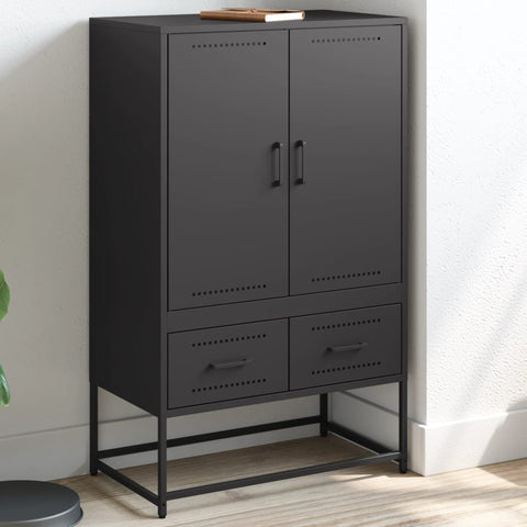vidaXL Highboard Black 68x39x111.5 cm Steel