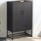 vidaXL Highboard Black 68x39x111.5 cm Steel