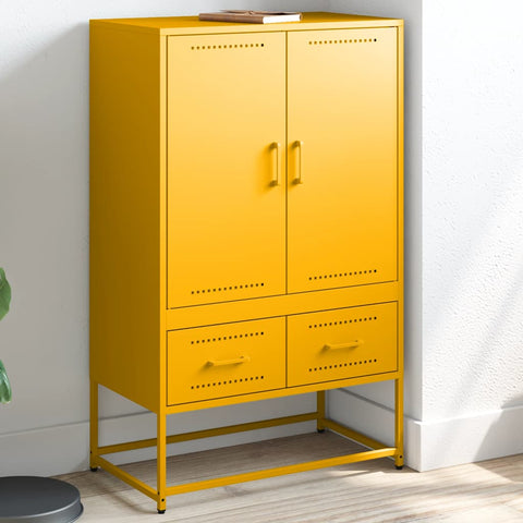 vidaXL Highboard Mustard Yellow 68x39x111.5 cm Steel