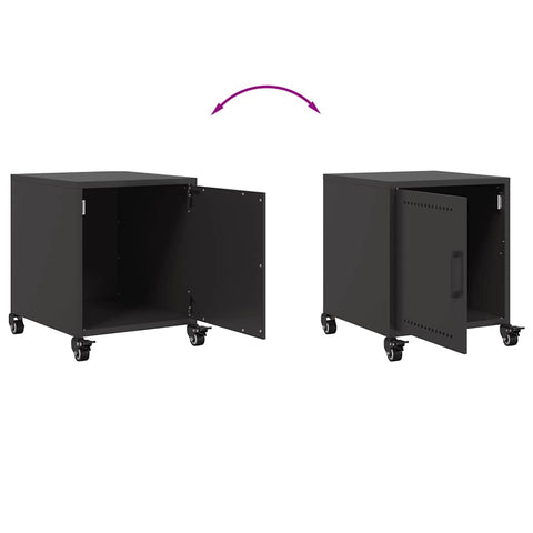 vidaXL Bedside Cabinet Black 36x39x43.5 cm Steel