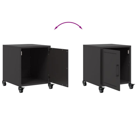 vidaXL Bedside Cabinets 2 pcs Black 36x39x43.5 cm Steel