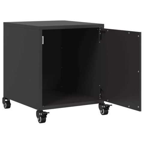 vidaXL Bedside Cabinets 2 pcs Black 36x39x43.5 cm Steel