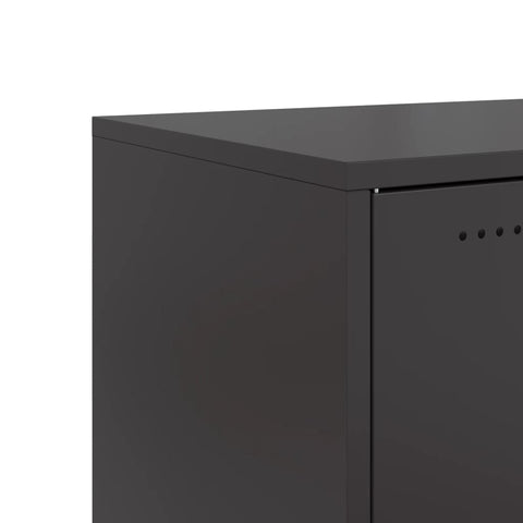 vidaXL Bedside Cabinets 2 pcs Black 36x39x43.5 cm Steel