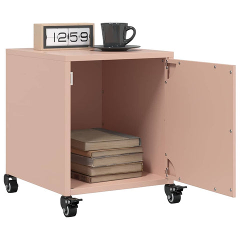 vidaXL Bedside Cabinet Pink 36x38.5x43.5 cm Steel