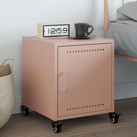 vidaXL Bedside Cabinet Pink 36x38.5x43.5 cm Steel