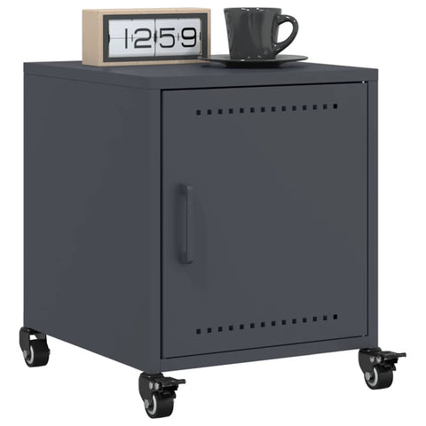 vidaXL Bedside Cabinet Anthracite 36x39x43.5 cm Steel