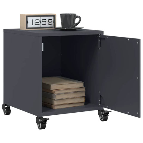 vidaXL Bedside Cabinet Anthracite 36x39x43.5 cm Steel