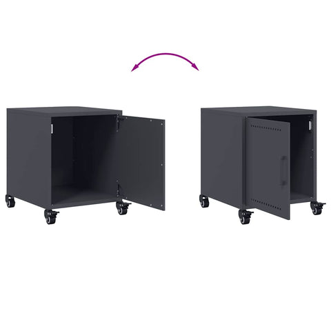 vidaXL Bedside Cabinet Anthracite 36x39x43.5 cm Steel
