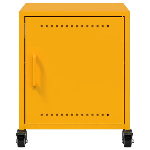 vidaXL Bedside Cabinet Mustard Yellow 36x39x43.5 cm Steel