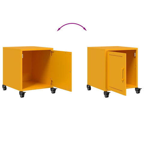 vidaXL Bedside Cabinet Mustard Yellow 36x39x43.5 cm Steel