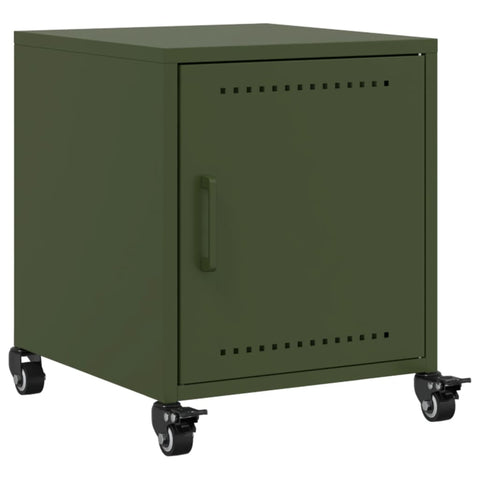 vidaXL Bedside Cabinet Olive Green 36x39x43.5 cm Steel