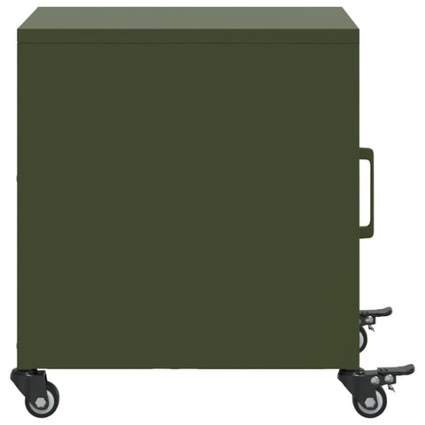 vidaXL Bedside Cabinet Olive Green 36x39x43.5 cm Steel