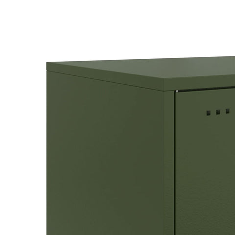 vidaXL Bedside Cabinet Olive Green 36x39x43.5 cm Steel