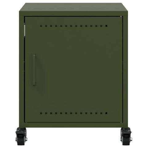 vidaXL Bedside Cabinets 2 pcs Olive Green 36x39x43.5 cm Steel