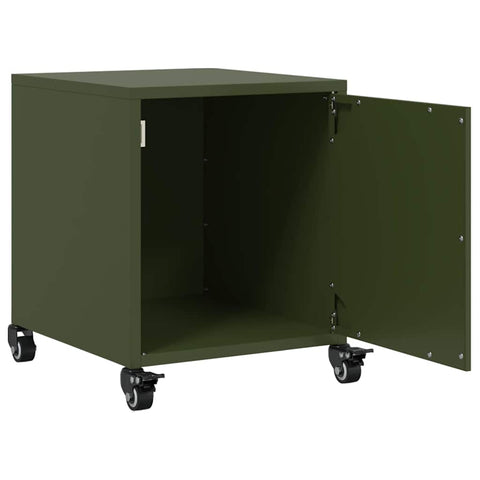 vidaXL Bedside Cabinets 2 pcs Olive Green 36x39x43.5 cm Steel
