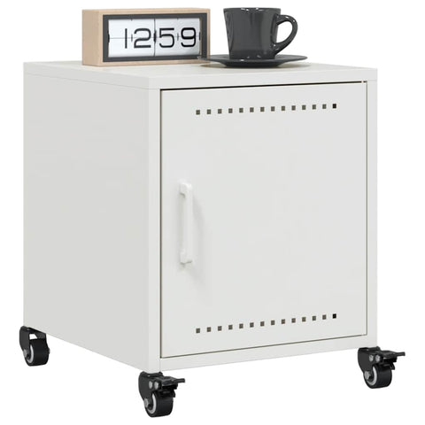 vidaXL Bedside Cabinet White 36x39x43.5 cm Steel