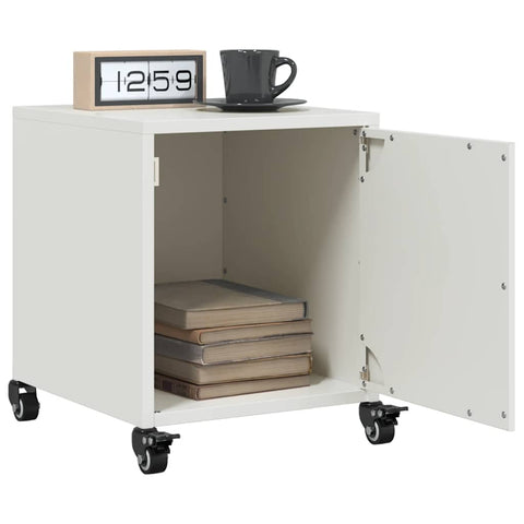 vidaXL Bedside Cabinet White 36x39x43.5 cm Steel
