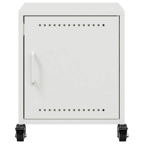 vidaXL Bedside Cabinet White 36x39x43.5 cm Steel