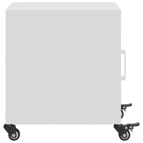 vidaXL Bedside Cabinet White 36x39x43.5 cm Steel