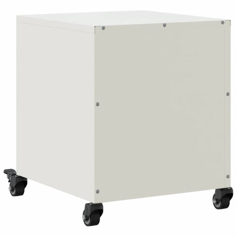 vidaXL Bedside Cabinet White 36x39x43.5 cm Steel