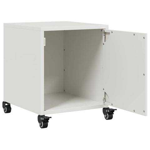 vidaXL Bedside Cabinet White 36x39x43.5 cm Steel