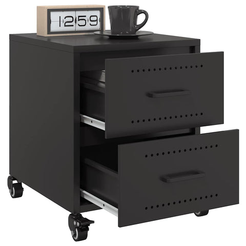 vidaXL Bedside Cabinet Black 36x39x43.5 cm Steel