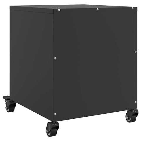 vidaXL Bedside Cabinet Black 36x39x43.5 cm Steel