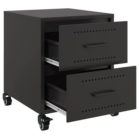 vidaXL Bedside Cabinet Black 36x39x43.5 cm Steel
