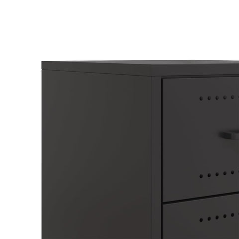 vidaXL Bedside Cabinet Black 36x39x43.5 cm Steel