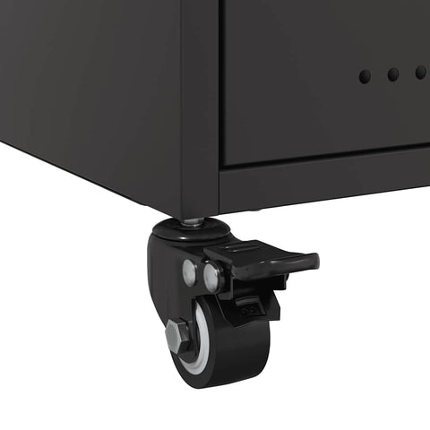 vidaXL Bedside Cabinet Black 36x39x43.5 cm Steel