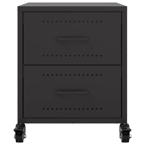 vidaXL Bedside Cabinets 2 pcs Black 36x39x43.5 cm Steel