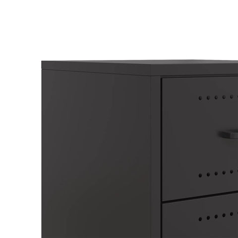 vidaXL Bedside Cabinets 2 pcs Black 36x39x43.5 cm Steel