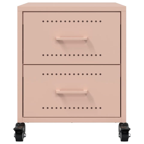 vidaXL Bedside Cabinet Pink 36x39x43.5 cm Steel