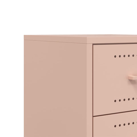 vidaXL Bedside Cabinet Pink 36x39x43.5 cm Steel