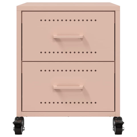 vidaXL Bedside Cabinets 2 pcs Pink 36x39x43.5 cm Steel