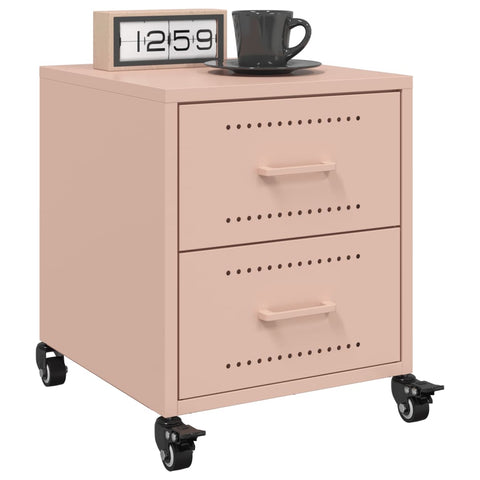 vidaXL Bedside Cabinets 2 pcs Pink 36x39x43.5 cm Steel