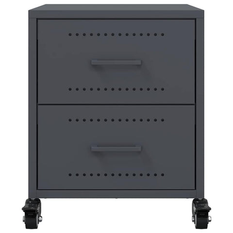 vidaXL Bedside Cabinet Anthracite 36x39x43.5 cm Steel