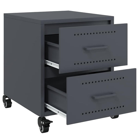 vidaXL Bedside Cabinet Anthracite 36x39x43.5 cm Steel