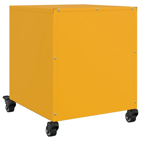 vidaXL Bedside Cabinet Mustard Yellow 36x39x43.5 cm Steel