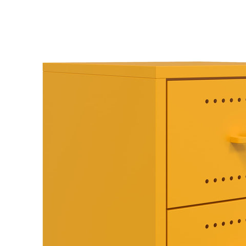 vidaXL Bedside Cabinet Mustard Yellow 36x39x43.5 cm Steel