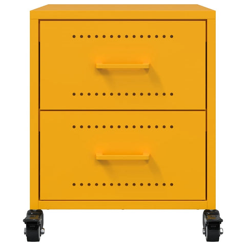 vidaXL Bedside Cabinets 2 pcs Mustard Yellow 36x39x43.5 cm Steel