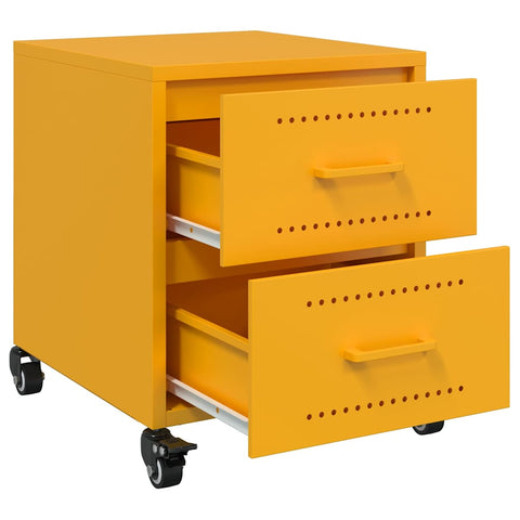 vidaXL Bedside Cabinets 2 pcs Mustard Yellow 36x39x43.5 cm Steel
