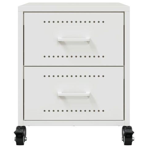 vidaXL Bedside Cabinet White 36x39x43.5 cm Steel