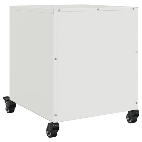 vidaXL Bedside Cabinet White 36x39x43.5 cm Steel