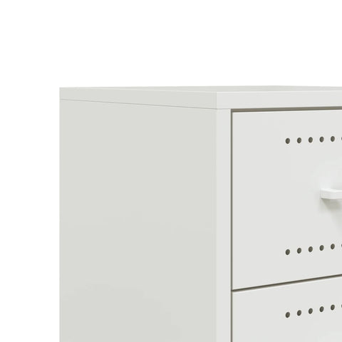 vidaXL Bedside Cabinet White 36x39x43.5 cm Steel