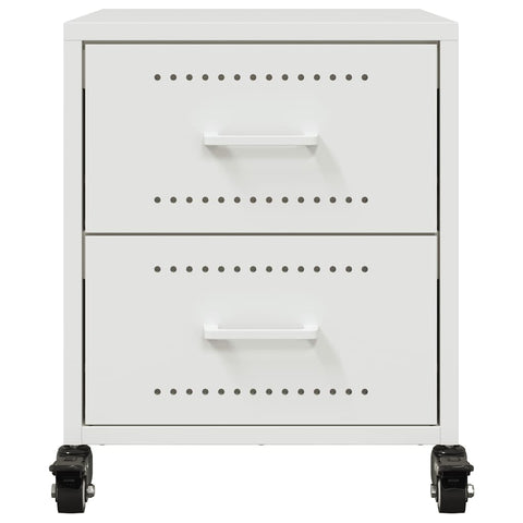 vidaXL Bedside Cabinets 2 pcs White 36x39x43.5 cm Steel
