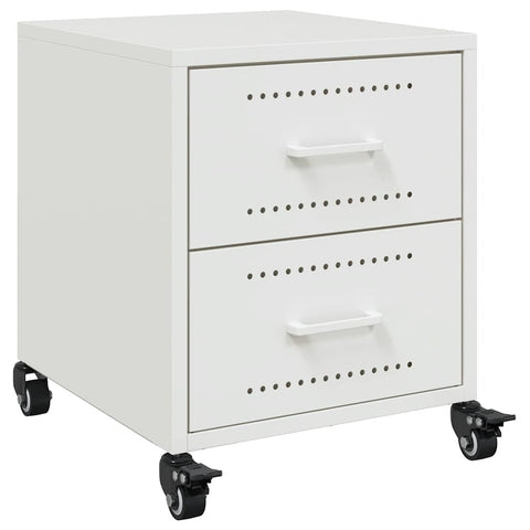 vidaXL Bedside Cabinets 2 pcs White 36x39x43.5 cm Steel