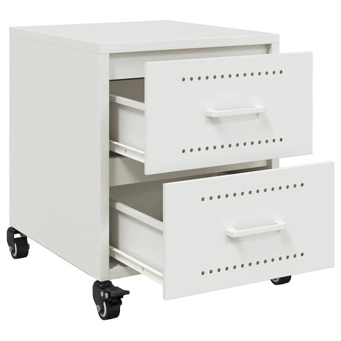 vidaXL Bedside Cabinets 2 pcs White 36x39x43.5 cm Steel